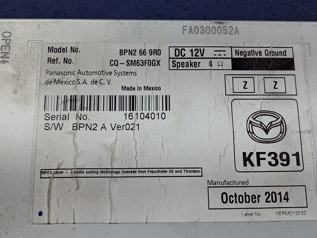 фото №7, Mazda 3 bm радио дисплей bpn2 66 9r0