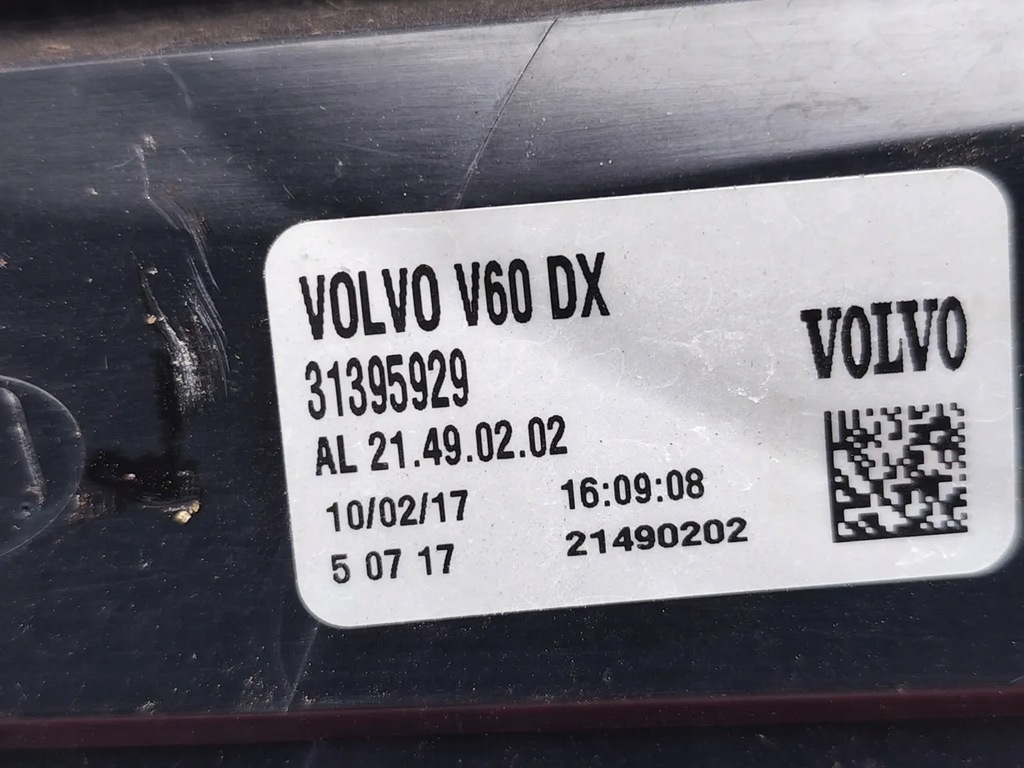 фото №8, Volvo v60 лампа задняя prawidłowy 2017 estate 4/5dr 31395929 21490202 d4