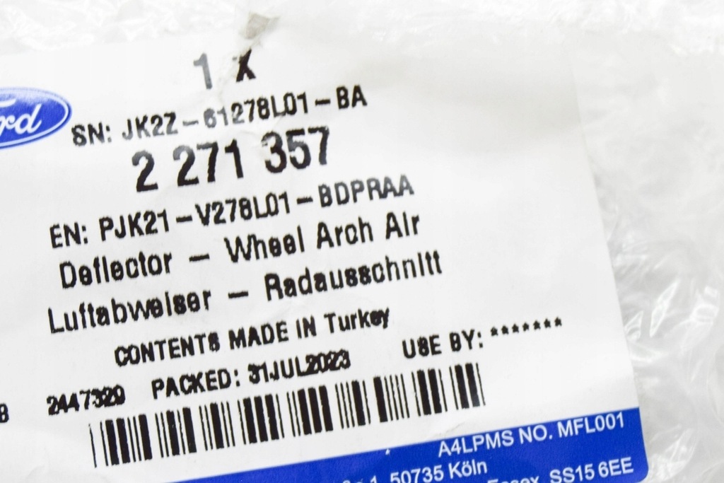 фото №9, Ford transit custom передній лівий підкрилок середній дефлектор новий оригінальний