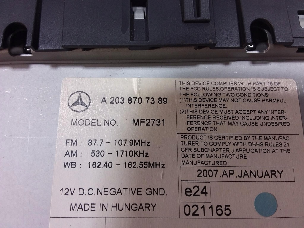 фото №6, Mercedes c w203 радіо cd a2038707389