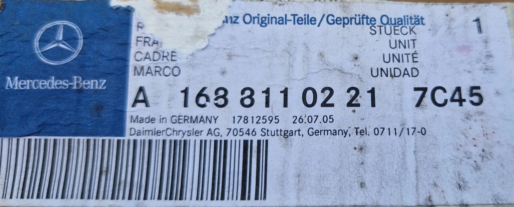 фото №2, Правая рамка корпус зеркало mercedes a-klasa w168