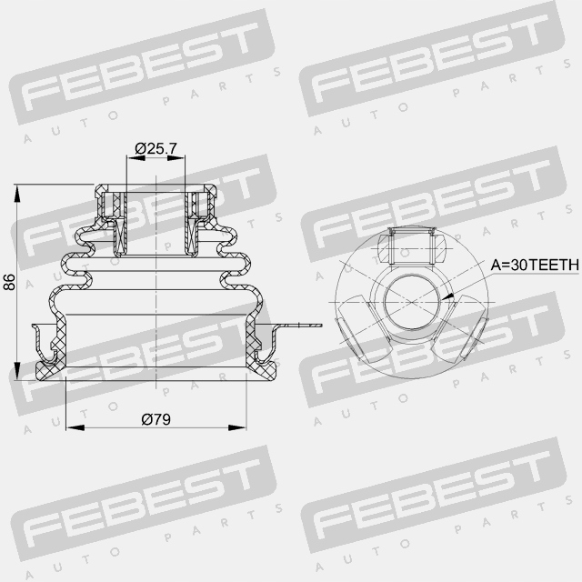 фото №9, Шарнір піввісь внутрішній лівий renault logan 2005-2013 febest
