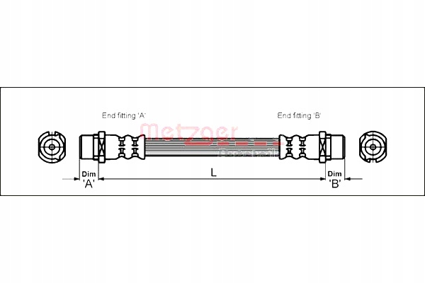 фото №2, Metzger 4112824 шланг тормозной гибкий