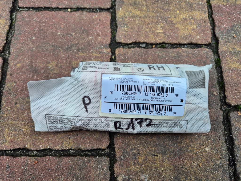 фото №1, Подушка сиденье правая mercedes slk r172 1728602402