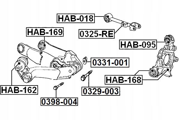фото №3, Febest 0398-004 шаровая опора крепёжный, рычаг поперечный