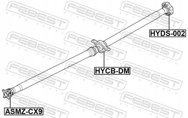 фото №1, Підшипник, центральний підшипник вала привідного febest hycb-dm
