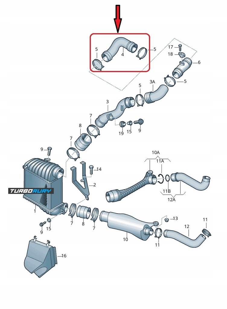 фото №7, Шланг труба wąż turbo інтеркулер vw new beetle 1.9 tdi 1c0145838f