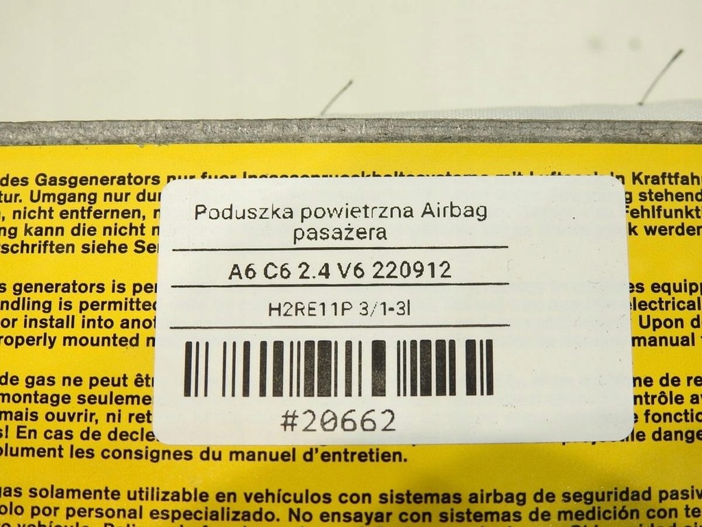фото №9, Подушка подушка безпеки пасажира audi a6 c6 4f1880204c
