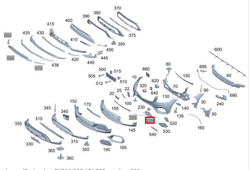 Купить Mercedes-benz glc x253 бампер передний левый защита решетка a2538857604 oem