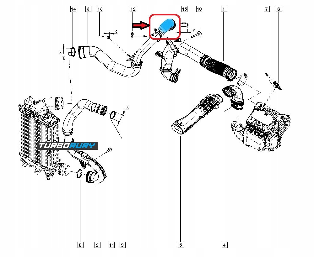 фото №7, Труба wąż turbo інтеркулер renault espace v talisman 1.6dci r9m 144606343r