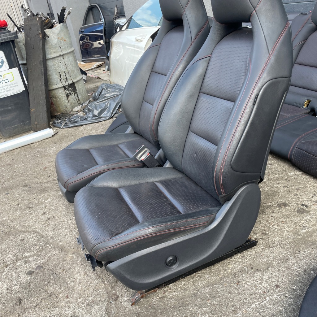 фото №10, Mercedes cla w117 amg сидіння шкіра прострочена заднє сидіння обшивки czerwona nić