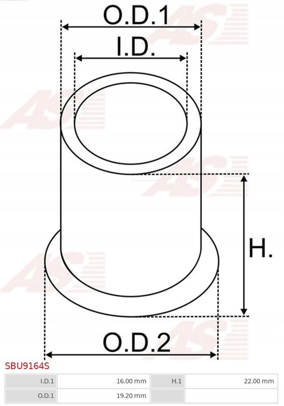фото №3, Втулка, wał стартер as-pl sbu9164s