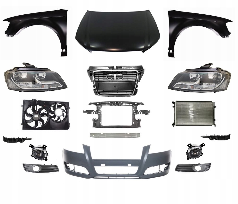 Купити Audi a3 8p 08-12 перед фара капот крило ремінь