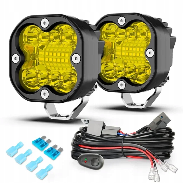 фото №1, Combo-yellow-2pcs-wh 3-дюймовые фары рабочее led 24v 120w фара ośw
