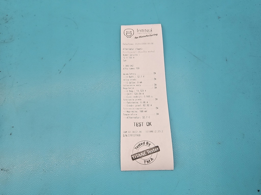 фото №6, Test генератор alfa romeo 159 1.9 jtd 939a7000