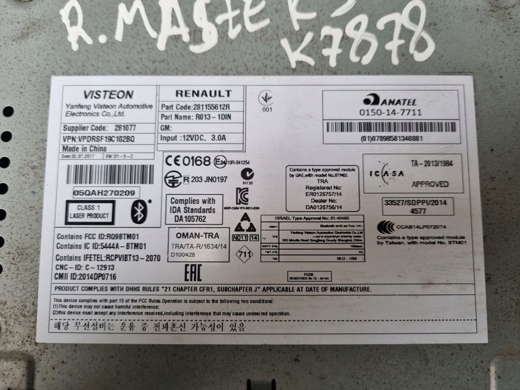 фото №6, Радио автомобильные renault master 3 facelift 2018 281155612r