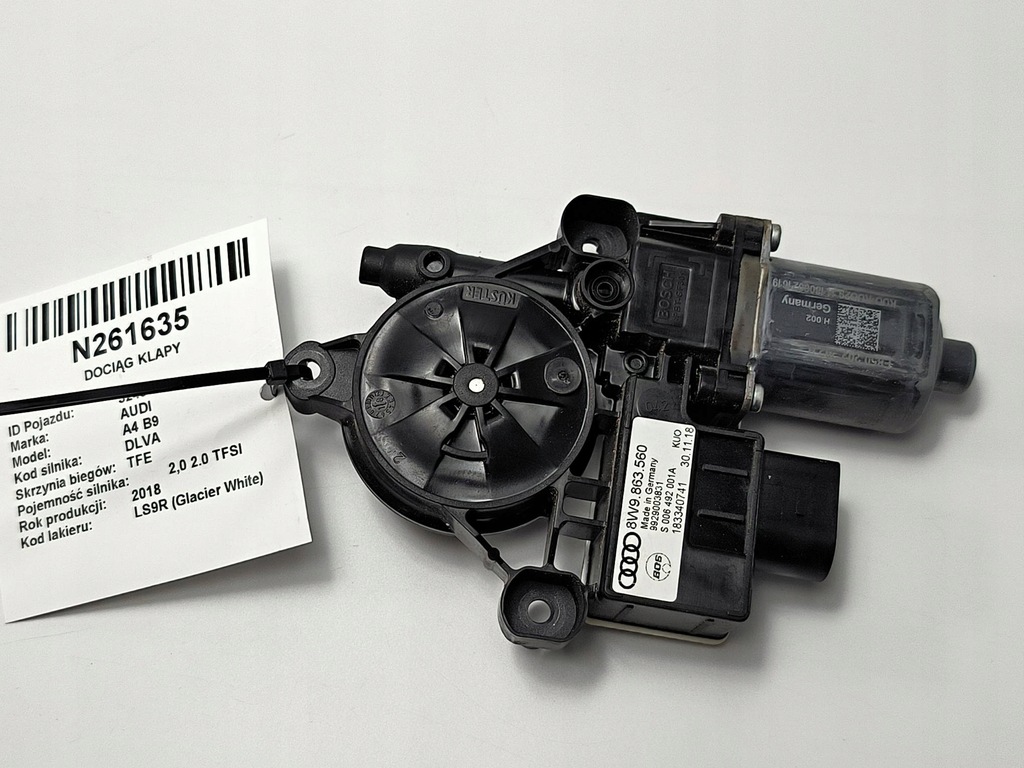 фото №1, Доводчик крышки 8w9863560 audi a4 b9 s-line