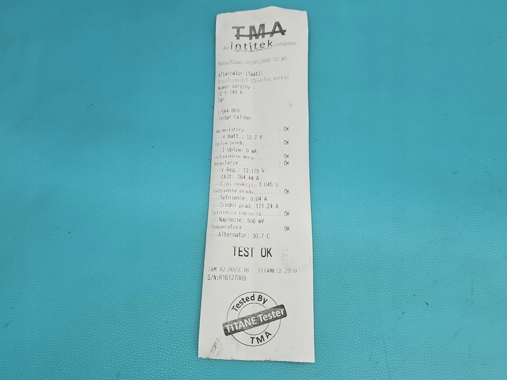 Test генератор dodge caliber 4801323ad a002tj0481zc 1.8 16v Зі Шроту