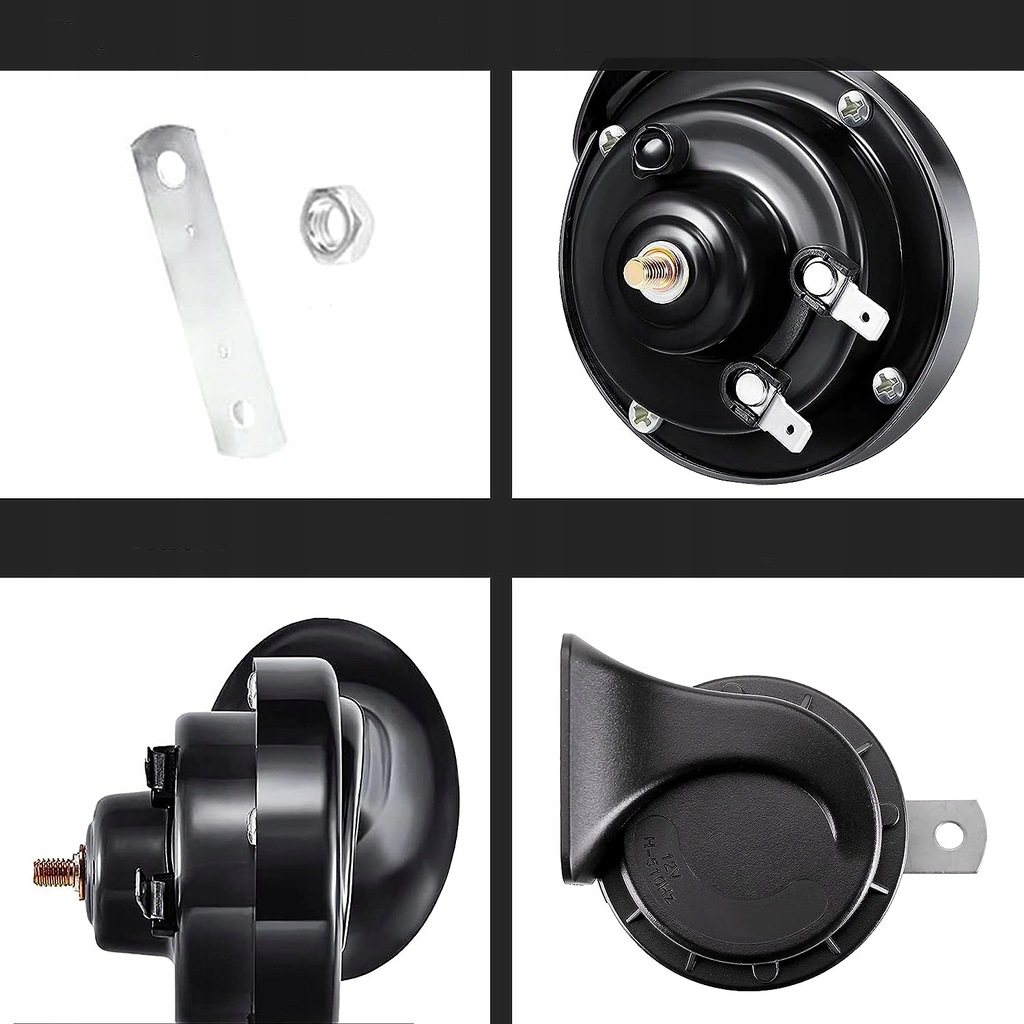 фото №7, 2x міцний клаксон 12v черв'як сигнал звуковий do автомобіля motocykla сигнал