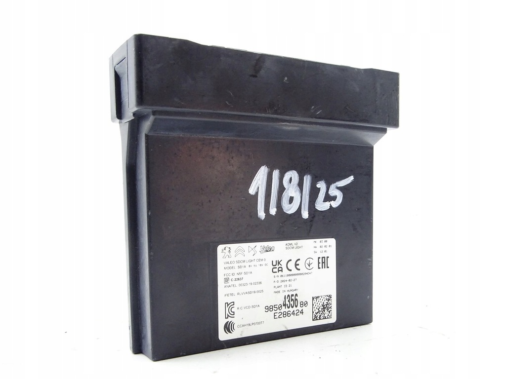 фото №1, Модуль блок управления света peugeot e 2008 ii 9850435680