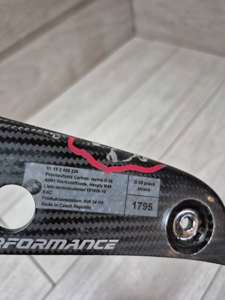 фото №10, 13271. bmw x5 g05 молдинг карбон бампер правый перед 51192455226