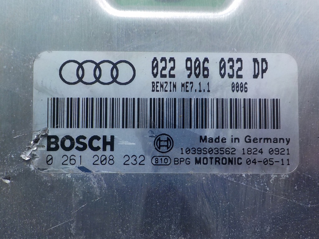 фото №6, Audi tt 8n lift 3.2 v6 05r 2d блок управления бортовой компьютер двигателя 022906032dp