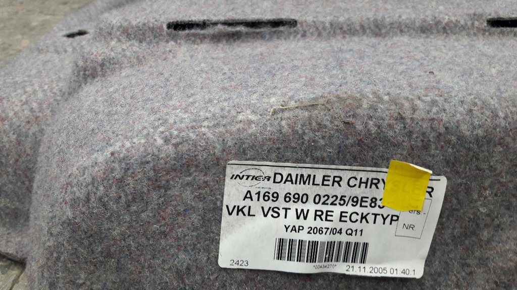 фото №6, A1696900225 обшивка багажника задняя mercedes w169