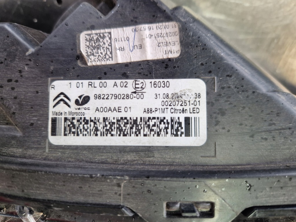 Фара правий передня led citroen c3 aircross 9822790280 Оригінал