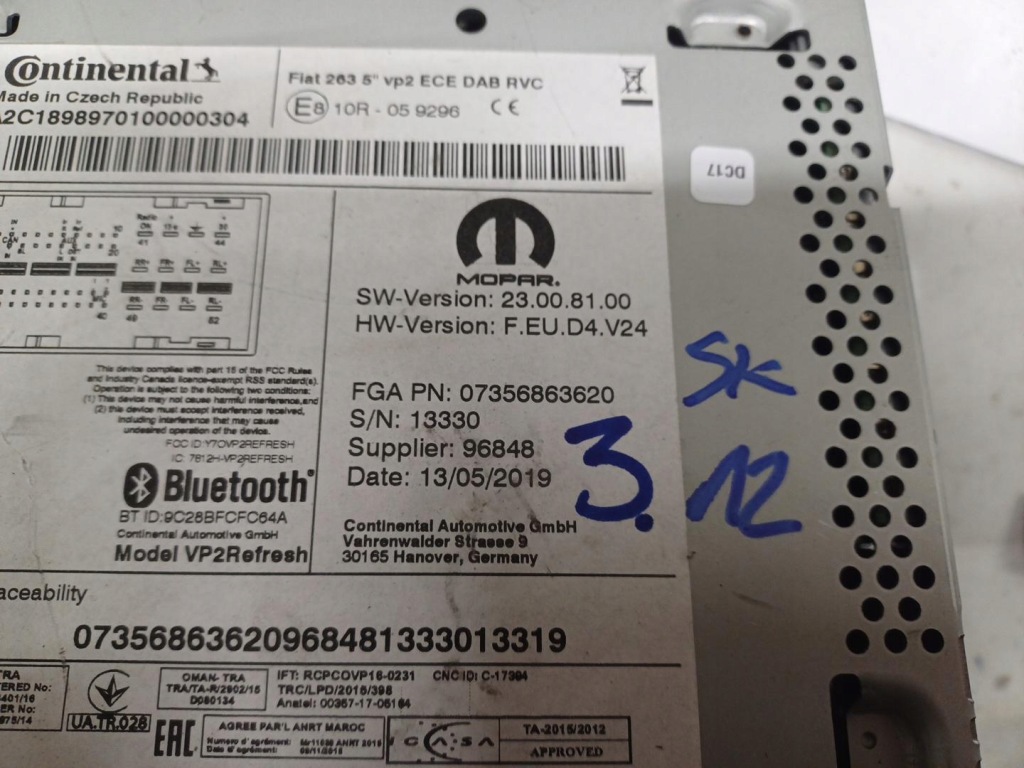 фото №4, Радио экран дисплей монитор fiat doblo 07356863620