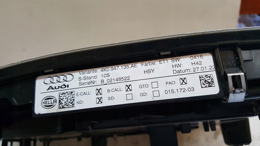 фото №11, Лампа стельовий audi 4k0947135ae демонтаж