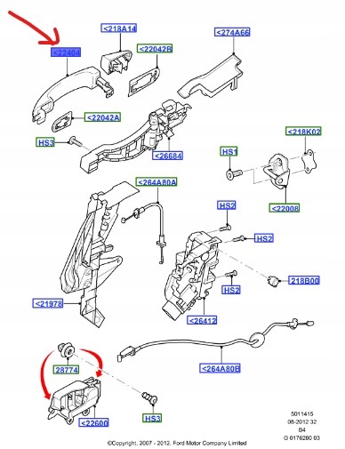 фото №1, Ручка наружная дверь перед ford focus kuga cmax