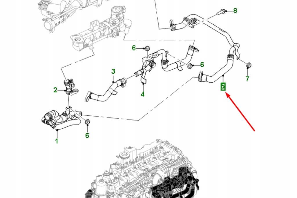 фото №7, Jaguar f-pace x761 egr правий wąż зворотний новий оригінальний t4a39534