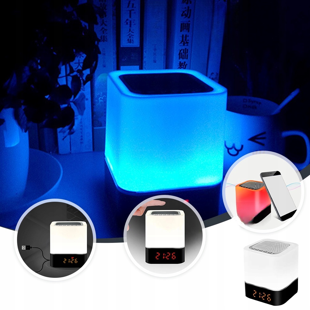 фото №13, Лампа nocna динамік led лампа stołowa сенсорний кольорова