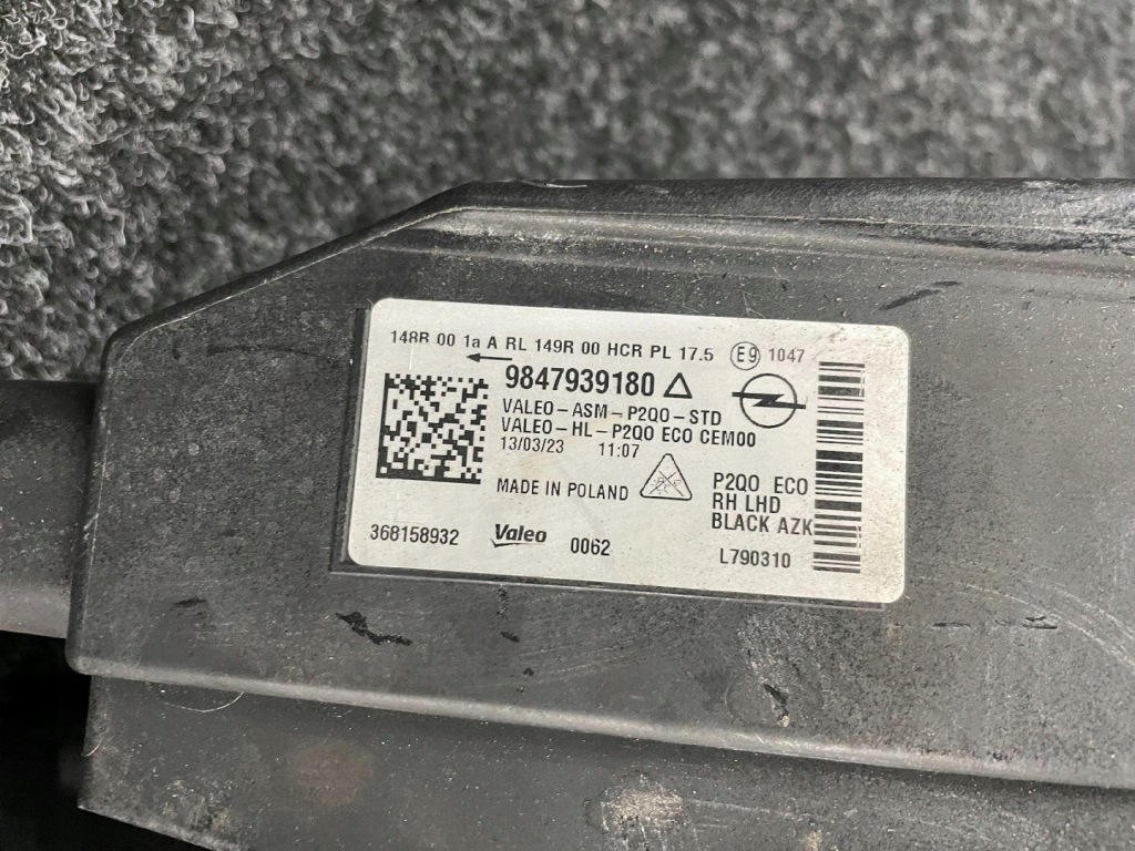 фото №9, Opel mokka b ii 20- лампа права перед передня 9847939180 jedna штука