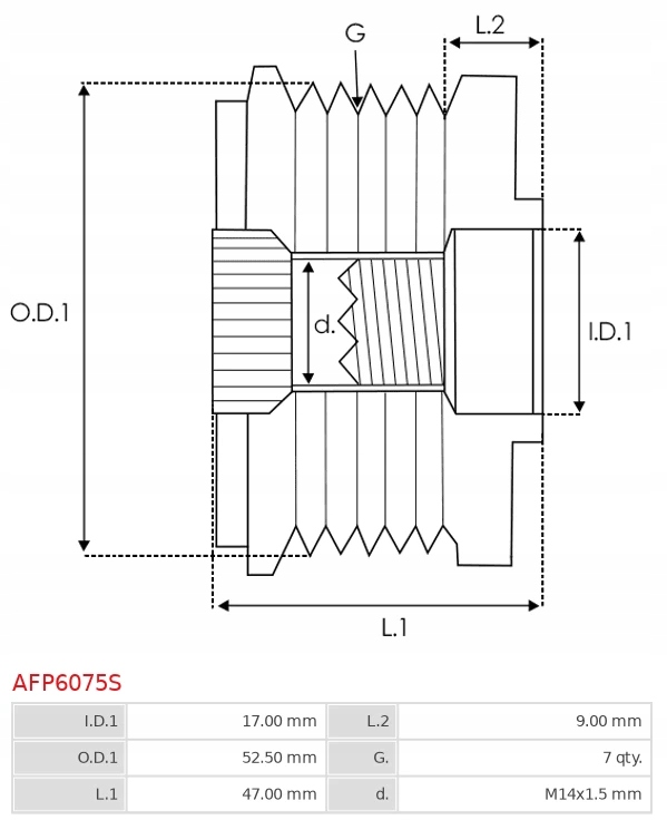 фото №4, Brand new as-pl генератор freewheel pulley