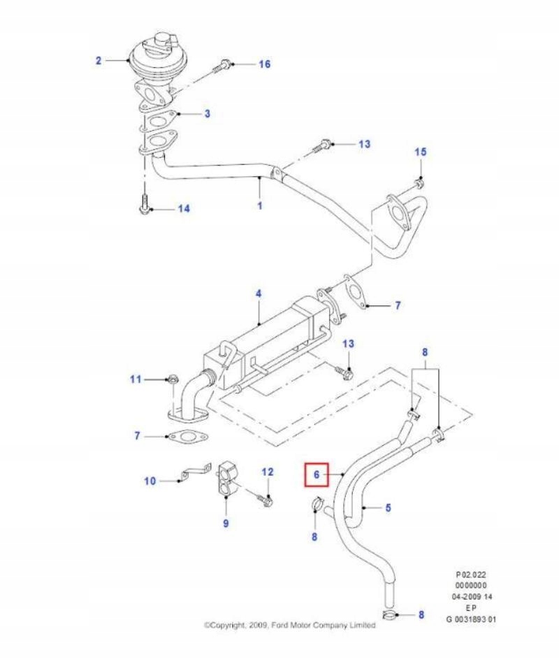 фото №3, Wąż шланг радіатор egr ford ranger everest