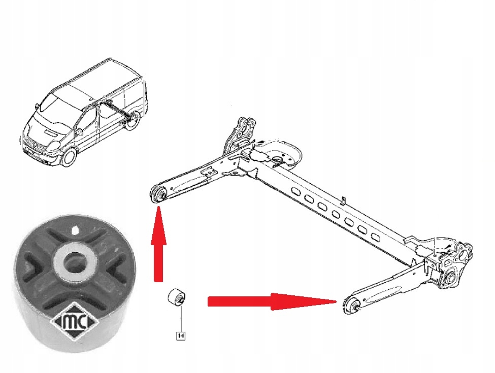 фото №1, Втулка балка задня renault trafic ii opel vivaro подушка