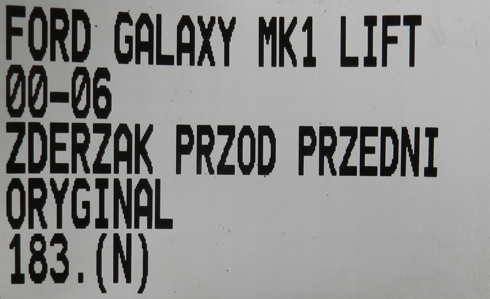 фото №15, 183.zderzak перед передний ford galaxy mk1 lift