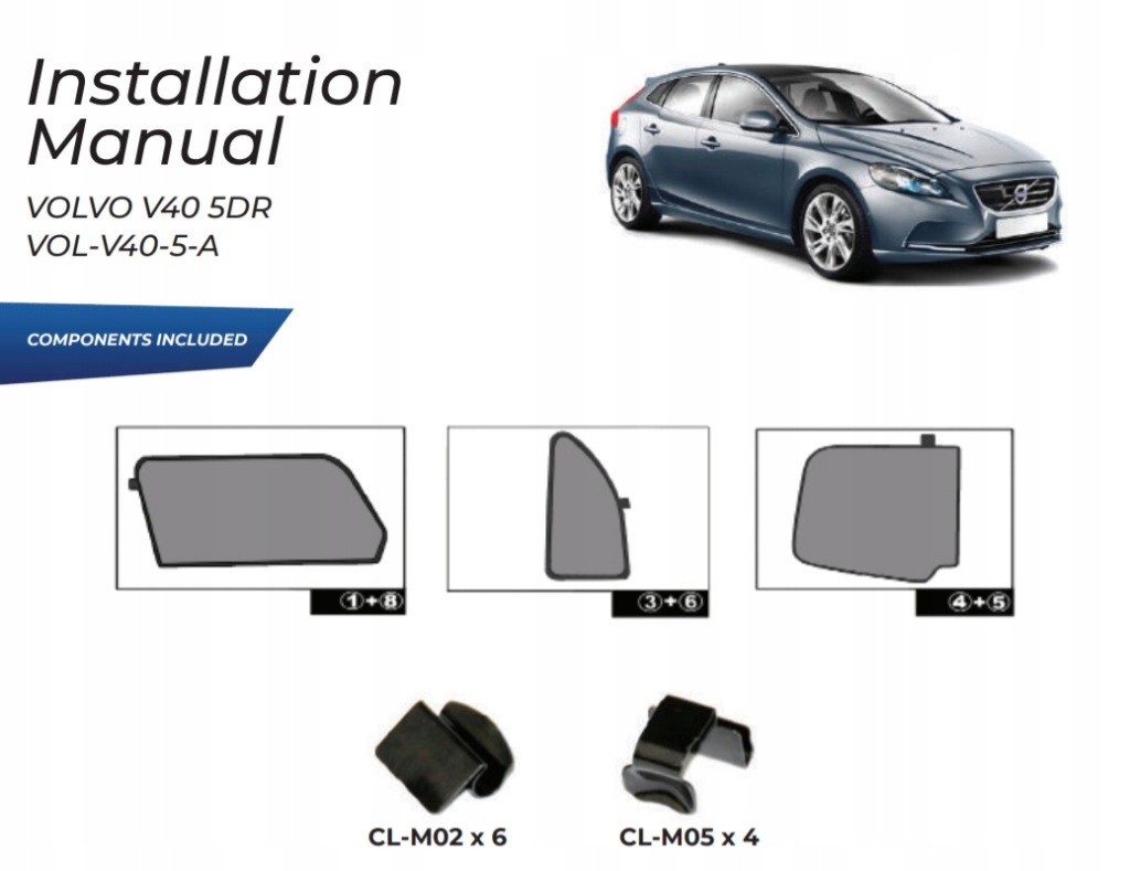 фото №15, Шторки солнечные volvo v40 13- защита шторка солнцезащитные