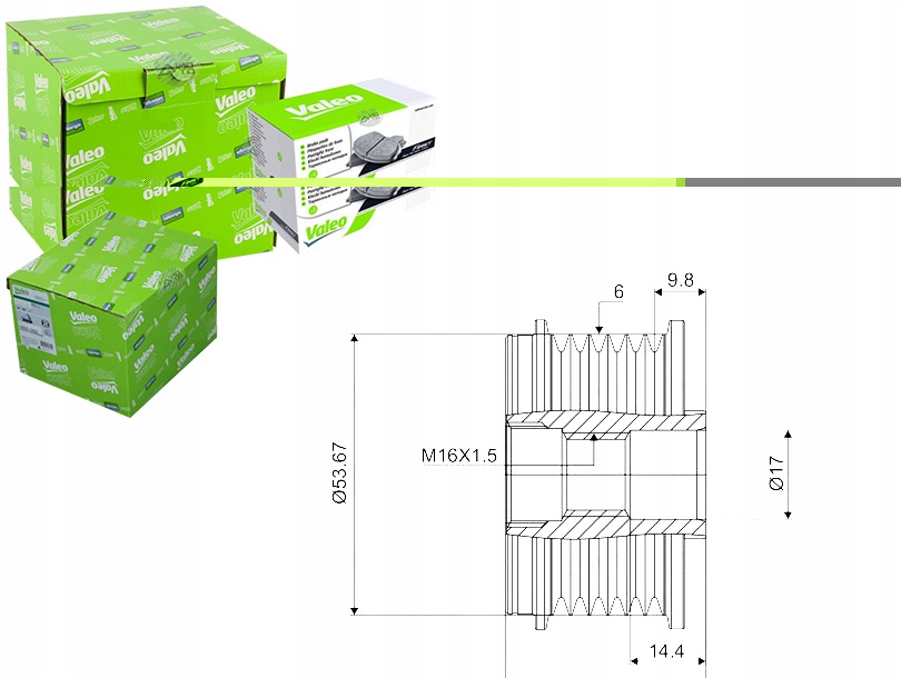Valeo шкив генератора opel 2,0cdti 08- insignia Оригинал