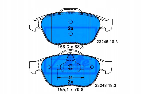 фото №2, Ate 13.0460-7159.2 набір гальмівних колодок гальмівних, гальма дискові