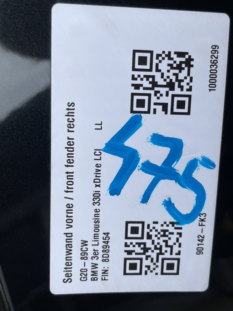 Купить Bmw g20 g21 крыло правая  перед 475