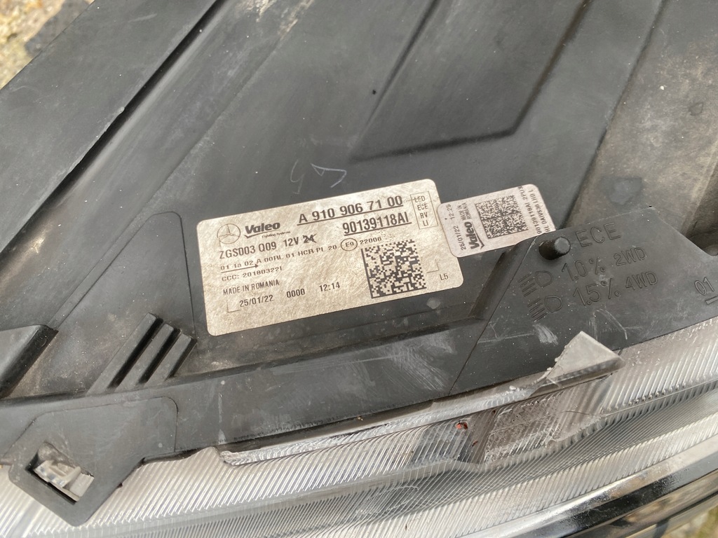 фото №6, Mercedes sprinter 907 910 лампа левая перед full led 9109067100 оригинал