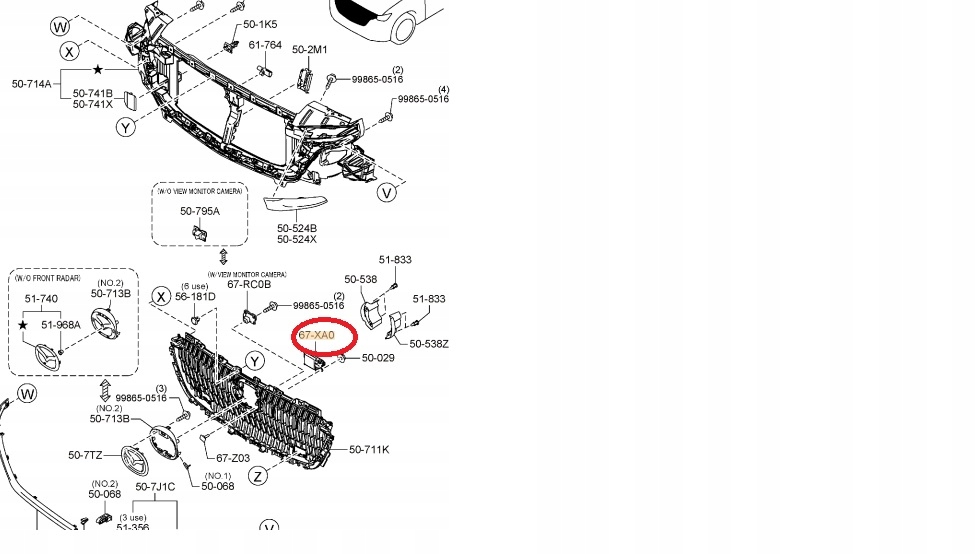 фото №1, Mazda оригінальний номер радар передній mazda cx60/cx90 kr9p67xa0