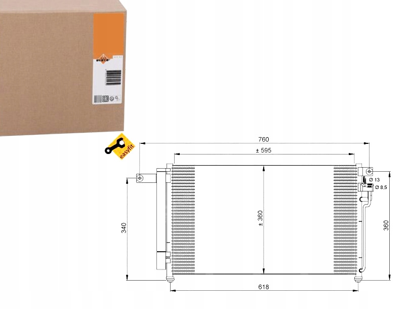 фото №1, Конденсатор кондиционера kia rio 05- nrf