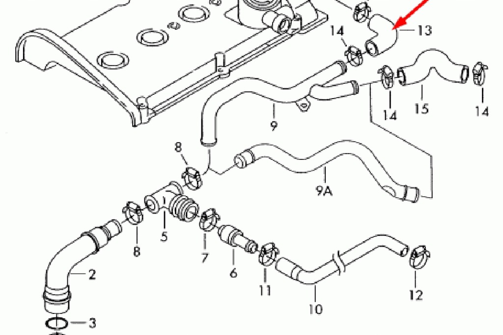 фото №10, Audi tt 8n wąż вентиляционный крышки клапанов 06a103493bd бензин новый or