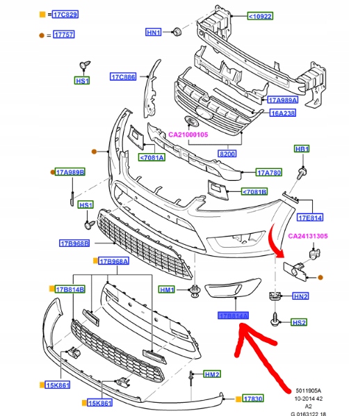 Купить Решётка бампера перед правый  mondeo mk4 2007-10