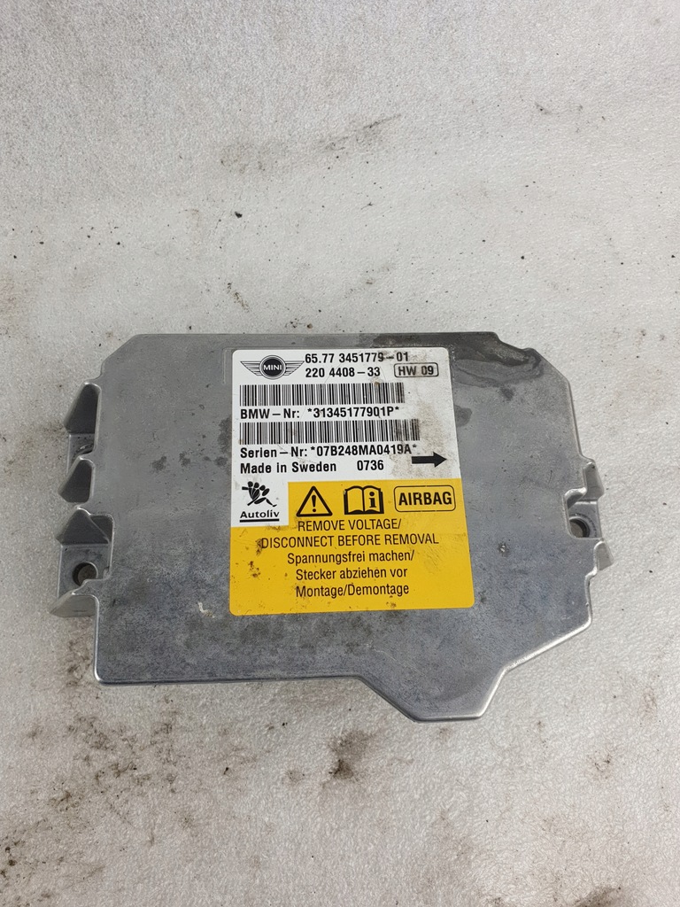 фото №2, Модуль датчик подушка безопасности mini cooper s r56 3451779