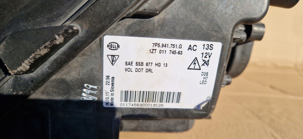 фото №7, Porsche cayenne bi-xenon 7p5 лампа перед передня ліва