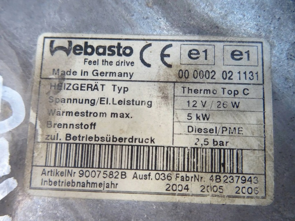 фото №6, Webasto обігрівач стояночний vw touareg i 7l